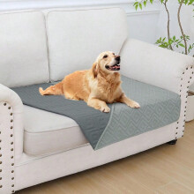 Manta impermeable para perros de 76 x 135 cm, reversible, color gris.