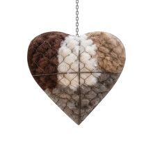 Handmade Alpaca Fiber Bird Nesting Heart – Wool Nest Starter for Hummingbirds, Winter Shelter & Garden Art, Gifts for Bird Lovers (1PC)