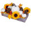 Assorted White Pumpkins Maple Leaves & Pine Cones in Wooden 3
