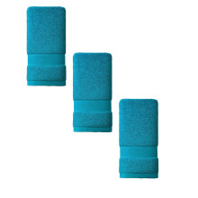 Teal Cotton Hand Towels 3-Pack