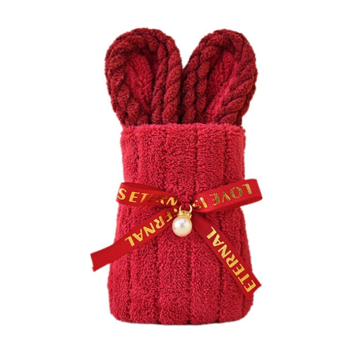 Πετσέτα χειρός Little Bunny Κόκκινο απαλό βελούδο 20x10in 1