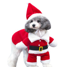 Bavlněný kostým psa Santa Clause na Vánoce a Nový rok