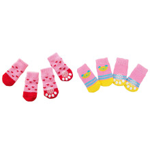 8 Pieces Non-Slip Dog Socks Small Cat Paw Protector Socks Pet Doggie Socks Grip Knit Socks,Pet Paw Protector Traction for Small Medium Pet