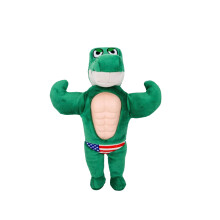 Juguete de peluche suave para perros: conejo musculoso con forma de dinosaurio y oruga (3 piezas)