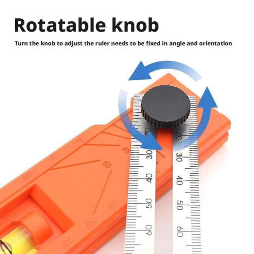 Adjustable ABS Protractor Tool for Woodworking with Multi-Angle Marking and Rotatable Knob 1