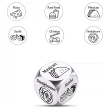 Funny Steel Food Decision Dice for Couples – Compatible with Date Night, Anniversary, Valentine's, Birthday Gifts