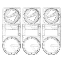 Juego de reglas geométricas para dibujo técnico – Plástico, 21,7 cm, 1/2/3 unidades