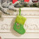 Kerstsok met geborduurde initialen, groen pluche, 7,9 1