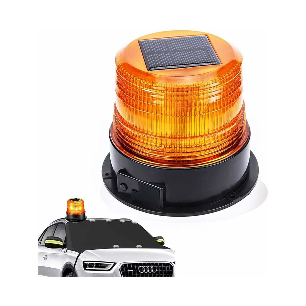 Rechargeable Strobe Warning Solar-Powered Led Beacon With Magnetic Base For Emergency Vehicles, Waterproof And Durable Flashing For Light 9044386816542
