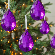 Purple glitter jewel Christmas ornaments 4.72x3.15x1.18 in