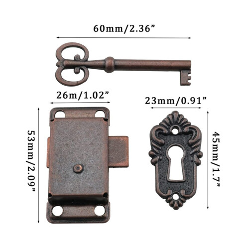 Drawer Lock Set Iron 3-Piece for Storage Boxes and Drawers 2