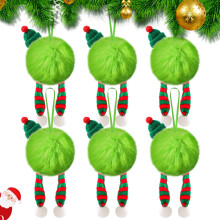 Lime Green Faux Fur Christmas Ball Ornaments (Pack of 1)