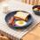 9 Inch Blue Stackable Shockproof Plastic Plates 4