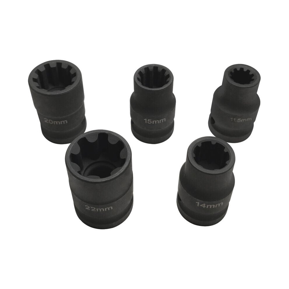 Efficient Brake Caliper Tool Kits, Inner Fillet Design Square Drive Sockets For Seamless Brake System Maintenance, Impact Resistant (5 Pieces) 9044386817228