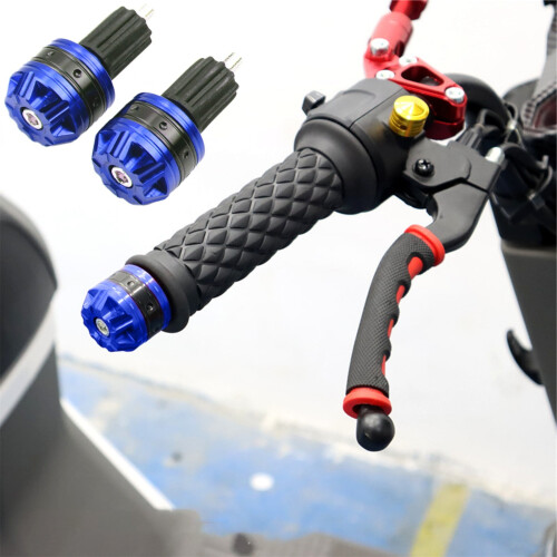 Aluminum Alloy Motorcycle Handlebar Plug – Blue, 2 Pack 1