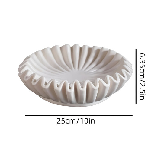 Resin Fluted Bowl Decorative – Modern Scalloped Design, 1