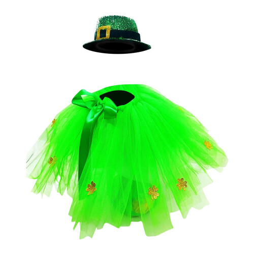 St. Patrick's Day ganzenoutfit groene tule tutu en 1