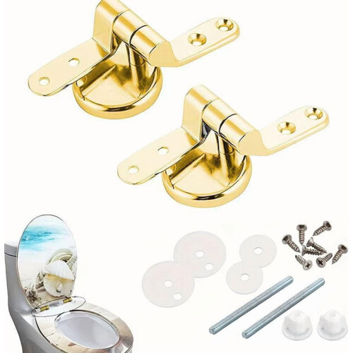 Gold Toilet Seat Hinges Replacement Set – Adjustable