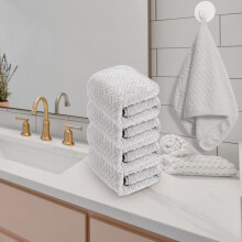 4-Piece Gray Velvet Face Towels, 75x35cm, Soft & Absorbent