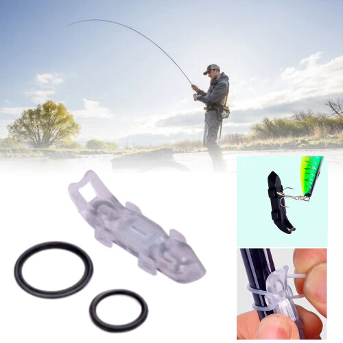 Fishing Hook Holder with 2 Rubber Rings – Quick-Mount ABS 2