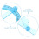 Swing Arm Protractor 360 Degree Blue Plastic Measuring Tool for Students 5Pcs 5