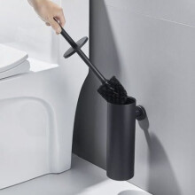 Toilet Brush Holder Black Toilet Broom 304 Stainless Steel Wall Mounted Waterproof Easy to Clean for Toilet Bathroom Toilet with Antibacteri