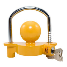 Hitch Lock for Trailer Coupler Security, Universal Adjustable Design with 11-Position Ratchet Heavy-Duty Steel Build Rustproof Anti-Theft Protection