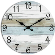 Decorative Wall Clock, Vintage Rustic Style Silent Non-Ticking Wooden Clock, Easy to Hang Retro Decor for Home Kitchen Living Room Bathroom