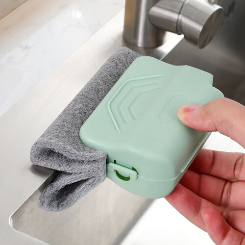 Window Cleaning Brush with Removable Scouring Pad, Green 2