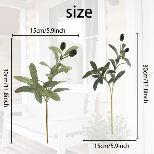 10-Piece Artificial Olive Branches 30cm 1