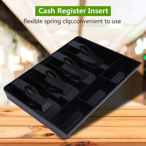 Money Organization Solution With Cash Drawer Box, Spring Design Arc-Shaped Compartment For Efficient Coin Retrieval (Black), High Performance 1