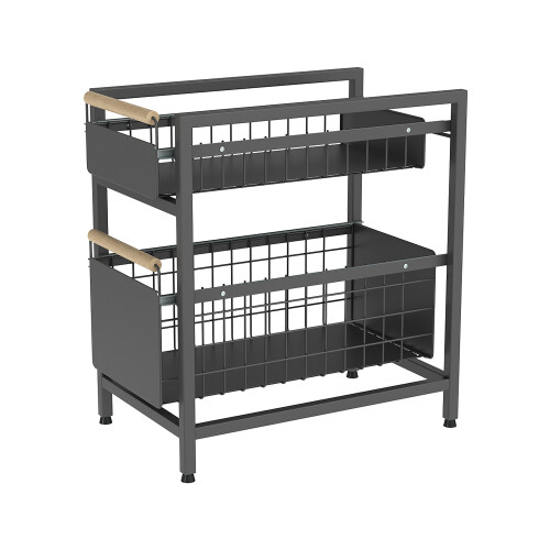 Living And Home Two-Tier Kitchen Pull-Out Storage Organiser 2