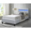 Comfy Living (3ft Single, No Mattress) Light Grey Fabric Modern Bed Frame With LED 3ft 4ft 4ft6 5ft 1