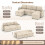 Joolihome U-Shaped 3-in-1 Fabric Convertible Sofa Bed 2