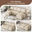 Joolihome U-Shaped 3-in-1 Fabric Convertible Sofa Bed 8