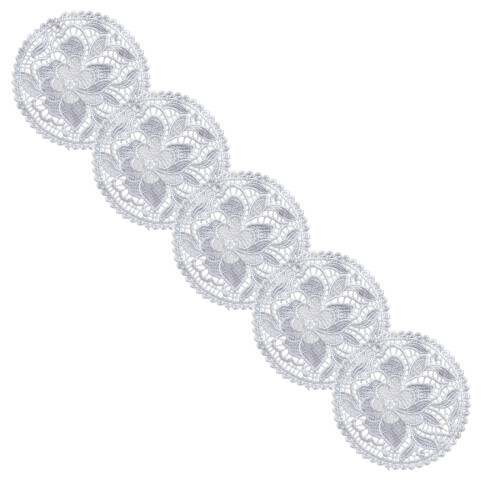 Toalhinhas de crochê com peônias brancas, redondas de 15 cm (6 polegadas), 5 peças