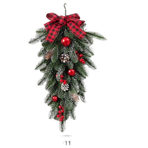 Artificial Pine Teardrop Swag with Bow, 1 Pack