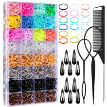 Mini gomas para el pelo, 32 colores, 2000 unidades con 16 estilos.
