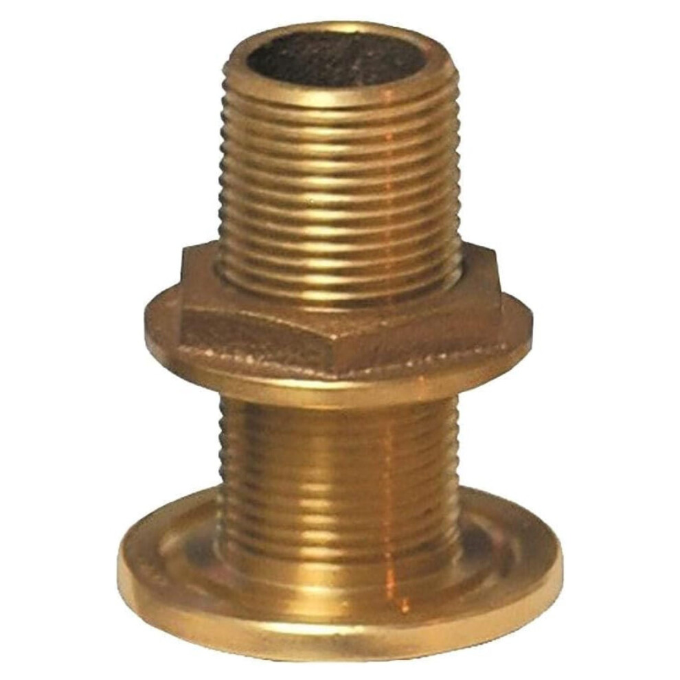 3/4" Nps Npt Bronze Thru-Hull Fitting With Nut - Marine Boat Yacht Hardware - Corrosion Resistant - Durable Construction One Size 9426043999636