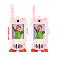 Walkie-talkies de sapato de desenho animado rosa, 2 unidades, intercomunicador recarregável