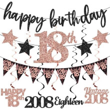 Rose Gold 16th Birthday Decorations Set for Girls