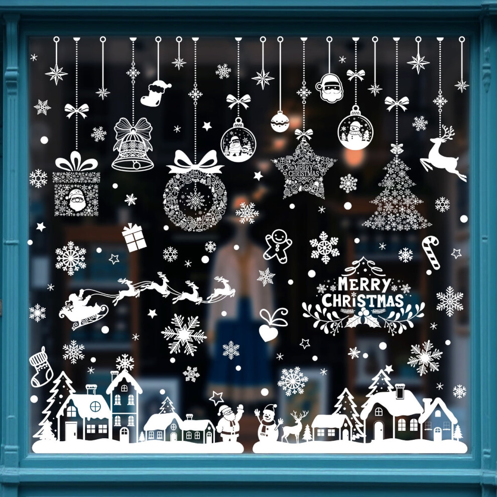 9 Sheets Christmas Window Clings, Snowflake Decals, Double-Sided, Compatible With Windows & Glass 9426043002558
