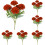 5 Red Artificial Chrysanthemum Flowers – Silk, 2.8 in 1