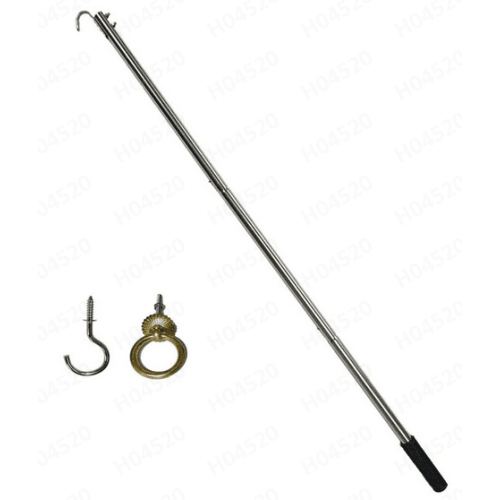 Attic Lower Pull Hook & Ladder Pull System Kit with Extension Rods, Nail Hooks, Semi-Circular Hangers 2