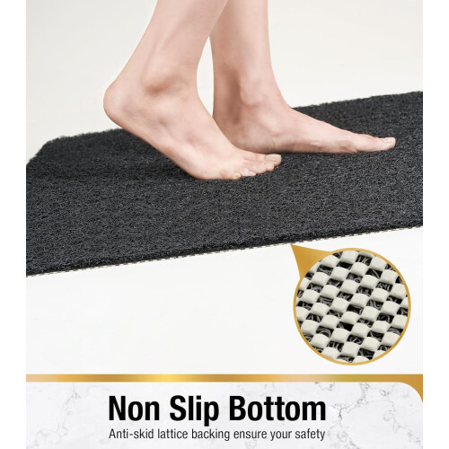 Antislip PVC loofah douchemat 35x16 inch 2