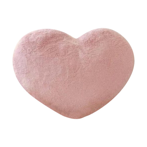 Hjerteformet pude i kunstpels – 28 cm