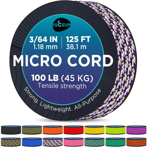 Μικρό Paracord 1,18 χιλ. x 125 πόδια Μωβ Φίδι