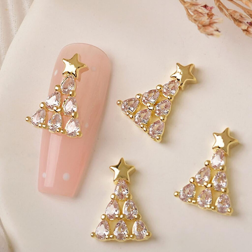 Christmas 3d Nail Charms Snowflake Nail Art Rhinestones Metal Nail Art Studs