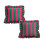 Ensemble de 2 housses de coussin à volants rayées 45 x 45 cm 1