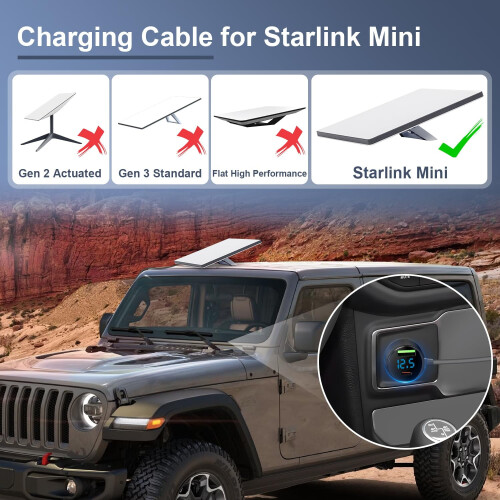 Mini nabíječka do auta Starlink 3m DC 12V/24V s USB-C PD30W 1